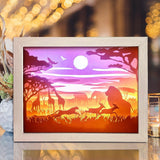 Africa Landscape 1 – Paper Cut Light Box File - Cricut File - 8x10 inches - LightBoxGoodMan