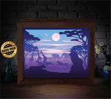 Africa Landscape 1 – Paper Cut Light Box File - Cricut File - 8x10 inches - LightBoxGoodMan - LightboxGoodman