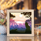 Africa Landscape 1 Square – Paper Cut Light Box File - Cricut File -8x8 inches - LightBoxGoodMan