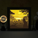 Africa Landscape 1 Square – Paper Cut Light Box File - Cricut File -8x8 inches - LightBoxGoodMan - LightboxGoodman