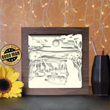 Africa Landscape 1 Square - Paper Cutting Light Box - LightBoxGoodman - LightboxGoodman