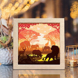 Africa Landscape 2 – Paper Cut Light Box File - Cricut File - 8x8 inches - LightBoxGoodMan