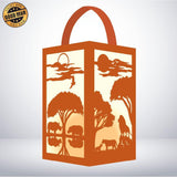 Africa Landscape - Paper Cut Lantern File - Cricut File - 10x16cm - LightBoxGoodMan - LightboxGoodman