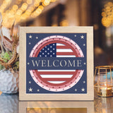 America Welcome – Paper Cut Light Box File - Cricut File - 8x8 inches - LightBoxGoodMan