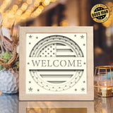 America Welcome – Paper Cut Light Box File - Cricut File - 8x8 inches - LightBoxGoodMan - LightboxGoodman