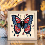 American Flag Butterfly – Paper Cut Light Box File - Cricut File - 8x8 inches - LightBoxGoodMan - LightboxGoodman