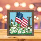 American Flag – Paper Cut Light Box File - Cricut File - 20x20cm - LightBoxGoodMan - LightboxGoodman