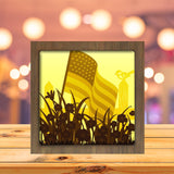 American Flag - Paper Cutting Light Box - LightBoxGoodman - LightboxGoodman