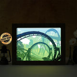 Amusement Park Roller Coaster – Paper Cut Light Box File - Cricut File - 8x10 Inches - LightBoxGoodMan - LightboxGoodman