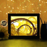 Amusement Park Roller Coaster - Paper Cutting Light Box - LightBoxGoodman - LightboxGoodman