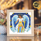 Angel 7 – Paper Cut Light Box File - Cricut File - 8x8 Inches - LightBoxGoodMan - LightboxGoodman