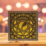 Aquarius - 12 Zodiac - Paper Cutting Light Box - LightBoxGoodman