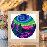 Aurora Mountain – Paper Cut Light Box File - Cricut File - 8x8 inches - LightBoxGoodMan - LightboxGoodman