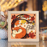 Autumn Fox – Paper Cut Light Box File - Cricut File - 8x8 inches - LightBoxGoodMan