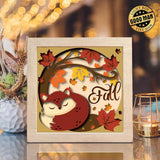 Autumn Fox – Paper Cut Light Box File - Cricut File - 8x8 inches - LightBoxGoodMan - LightboxGoodman