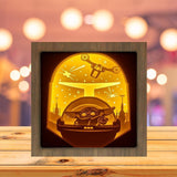 Baby Yoda 1 Square - Paper Cutting Light Box - LightBoxGoodman - LightboxGoodman