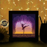 Ballet 1 Square - Paper Cutting Light Box - LightBoxGoodman - LightboxGoodman