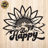 Be Happy - Cricut File - Svg, Png, Dxf, Eps - LightBoxGoodMan - LightboxGoodman