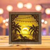 Beach 1 - Paper Cutting Light Box - LightBoxGoodman - LightboxGoodman