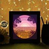 Beach 2 - Paper Cutting Light Box - LightBoxGoodman - LightboxGoodman