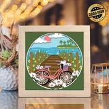 Beach Bicycle – Paper Cut Light Box File - Cricut File - 8x8 inches - LightBoxGoodMan - LightboxGoodman