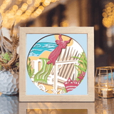 Beach Chair – Paper Cut Light Box File - Cricut File - 8x8 inches - LightBoxGoodMan - LightboxGoodman