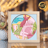 Beach Chair – Paper Cut Light Box File - Cricut File - 8x8 inches - LightBoxGoodMan - LightboxGoodman