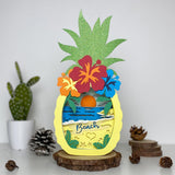 Beach - Paper Cut Pineapple Light Box File - Cricut File - 14,3x28,7cm - LightBoxGoodMan