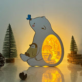 Bear - Bear Papercut Lightbox File - 8.3x7.2" - Cricut File - LightBoxGoodMan - LightboxGoodman