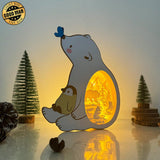 Bear - Bear Papercut Lightbox File - 8.3x7.2" - Cricut File - LightBoxGoodMan - LightboxGoodman