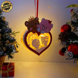 Bear Couple - 3D Bear Couple Heart Lantern File - Cricut File - LightBoxGoodMan - LightboxGoodman