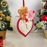 Bear Couple - 3D Bear Couple Heart Lantern File - Cricut File - LightBoxGoodMan - LightboxGoodman