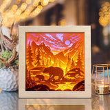 Bear In The Forest – Paper Cut Light Box File - Cricut File - 8x8 inches - LightBoxGoodMan - LightboxGoodman