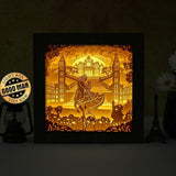 Beauty And Beast 1 Square - Paper Cut Light Box File - Cricut File - 8x8 inches - LightBoxGoodMan - LightboxGoodman