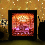 Beauty And Beast 1 Square - Paper Cutting Light Box - LightBoxGoodman - LightboxGoodman