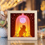 Beauty And Beast 2 Square - Paper Cut Light Box File - Cricut File - 8x8 inches - LightBoxGoodMan - LightboxGoodman