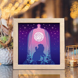 Beauty And Beast 2 Square - Paper Cut Light Box File - Cricut File - 8x8 inches - LightBoxGoodMan - LightboxGoodman