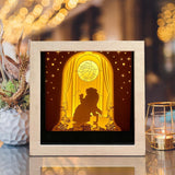 Beauty And Beast 2 Square - Paper Cut Light Box File - Cricut File - 8x8 inches - LightBoxGoodMan - LightboxGoodman