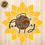 Bee Happy - Cricut File - Svg, Png, Dxf, Eps - LightBoxGoodMan - LightboxGoodman