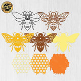 Bee - Paper 3D Layered File - Cricut File - 29x21cm - LightBoxGoodMan - LightboxGoodman