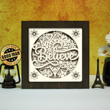 Believe In Christmas – Paper Cut Light Box File - Cricut File - 8x8 inches - LightBoxGoodMan - LightboxGoodman