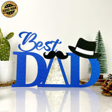 Best Dad Ever - Best Dad Papercut Lightbox File - 7x11.3" - Cricut File - LightBoxGoodMan - LightboxGoodman