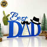 Best Dad Ever - Best Dad Papercut Lightbox File - 7x11.3" - Cricut File - LightBoxGoodMan - LightboxGoodman