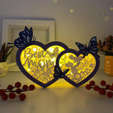 Best Mom - Double Heart Papercut Lightbox File - 7x10,6