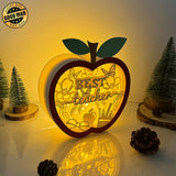 Best Teacher - Apple Papercut Lightbox File - 6.7x6.2" - Cricut File - LightBoxGoodMan - LightboxGoodman