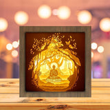 Buddha 1 Square - Paper Cutting Light Box - LightBoxGoodman - LightboxGoodman