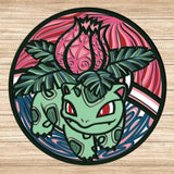 Bulbasaur Pokemon - Paper 3D Layered File - Cricut File - 20x20cm - LightBoxGoodMan