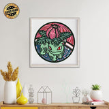 Bulbasaur Pokemon - Paper 3D Layered File - Cricut File - 20x20cm - LightBoxGoodMan - LightboxGoodman