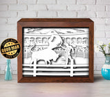 Bull Fight 1 – Paper Cut Light Box File - Cricut File - 20x26cm - LightBoxGoodMan - LightboxGoodman