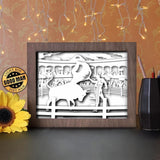 Bull Fight 1 - Paper Cutting Light Box - LightBoxGoodman - LightboxGoodman